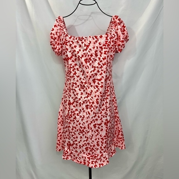 NWT Stellah butterfly print babydoll mini dress size L - Picture 6 of 9